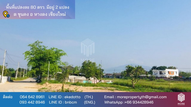 ที่ดิน -บ้านถวาย  1100000 บาท. ไม่ไกลจาก -บ้านถวาย ราคาไม่แรง! เชียงใหม่   