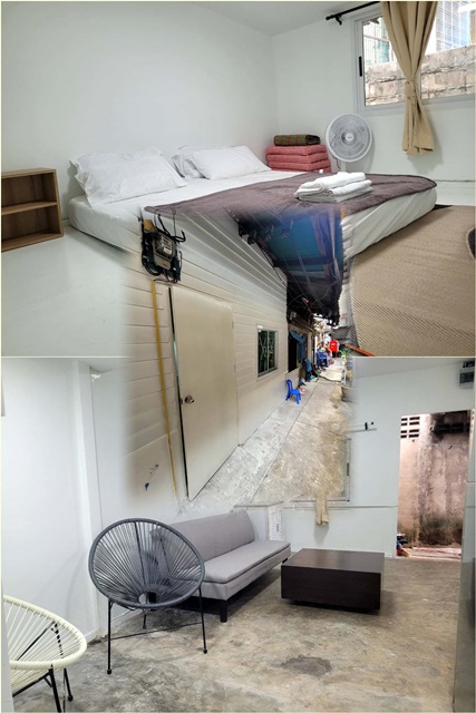 AIRBNB เจริญกรุง35-41 ท่าเรือสี่พระยาให้เช่าhostel 2 ชั้น เฟอร์ครบ18ตรว. แม่น้ำเจ้าพระยา 690 ม. BTSช่องนนทรี 1.5 กม.  95ตรม. 2นอน 1น้ำ