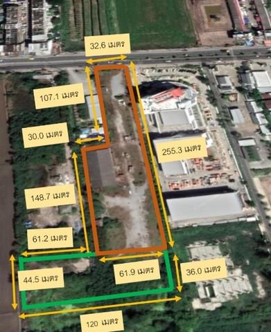 ขายที่ดิน 11 ไร่ ติดถนนบางกรวย-ไทรน้อย ใกล้การไฟฟ้าบางบัวทอง ติดวีฟู๊ดมาร์เก็ตบางบัวทอง