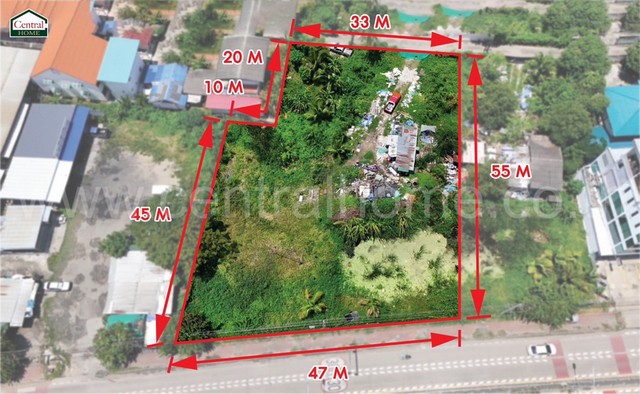 ที่ดิน 597 ตร.ว  ติดถนนเลี่ยงเมืองปากเกร็ด บางตลาด ปากเกร็ด ใกล้ MRT 